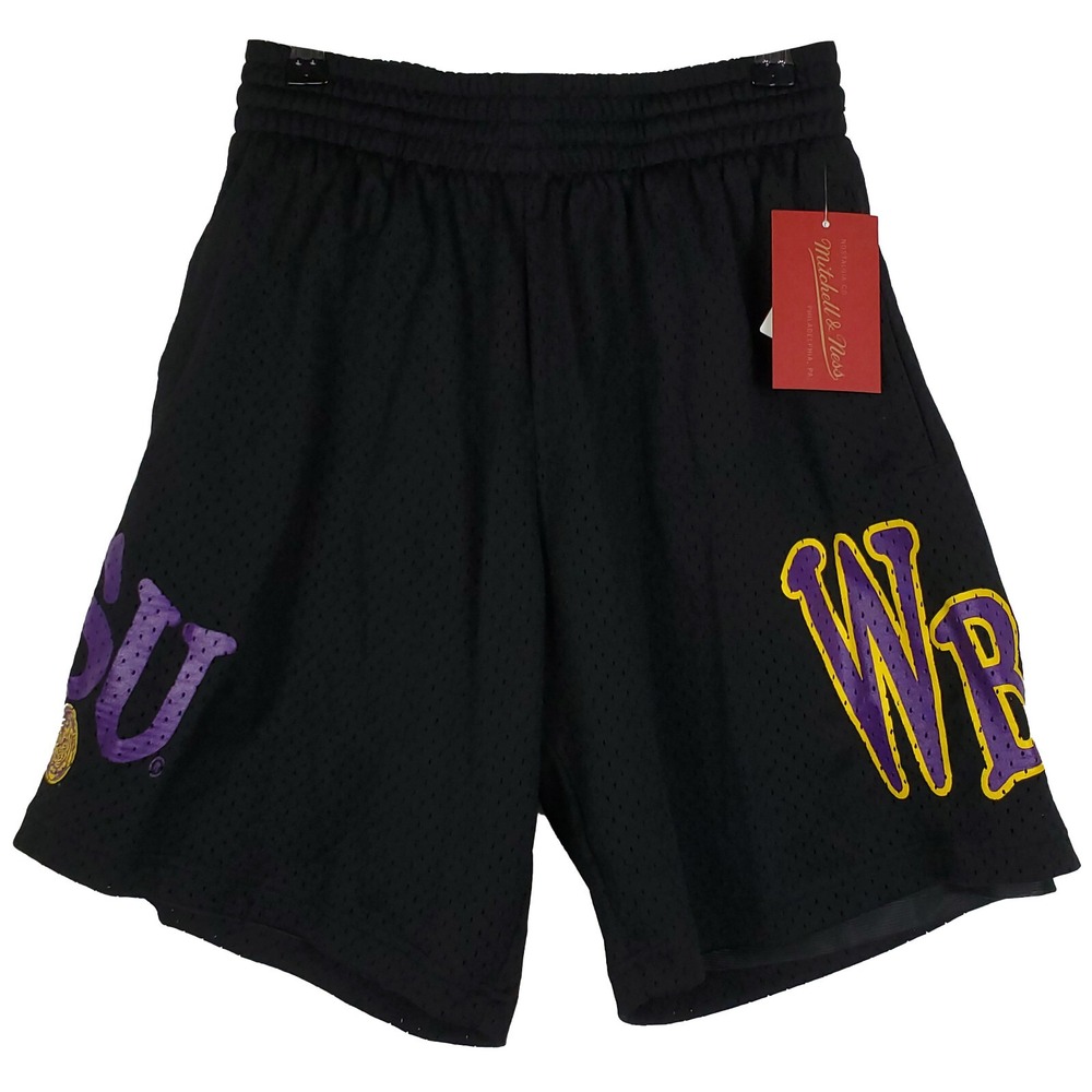 LSU Tigers x Playa Society Mitchell‎ & Ness NCAA Small Jersey Shorts Black NWT